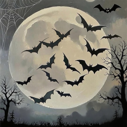 11" x 11" Moon & Bats Canvas Painting Kit by Craft Smart®